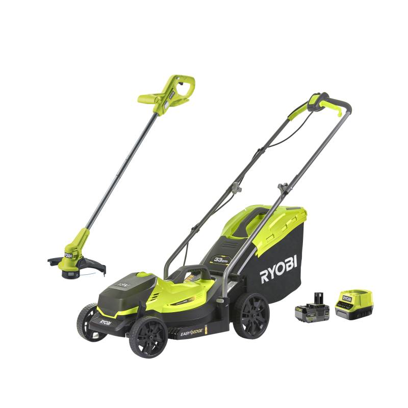 Ryobi Akku-Rasenmäher-Set 'OLM1833LT23A-140' mit Akku-Rasentrimmer, Akku und Ladegerät 18 V 4 Ah von Ryobi