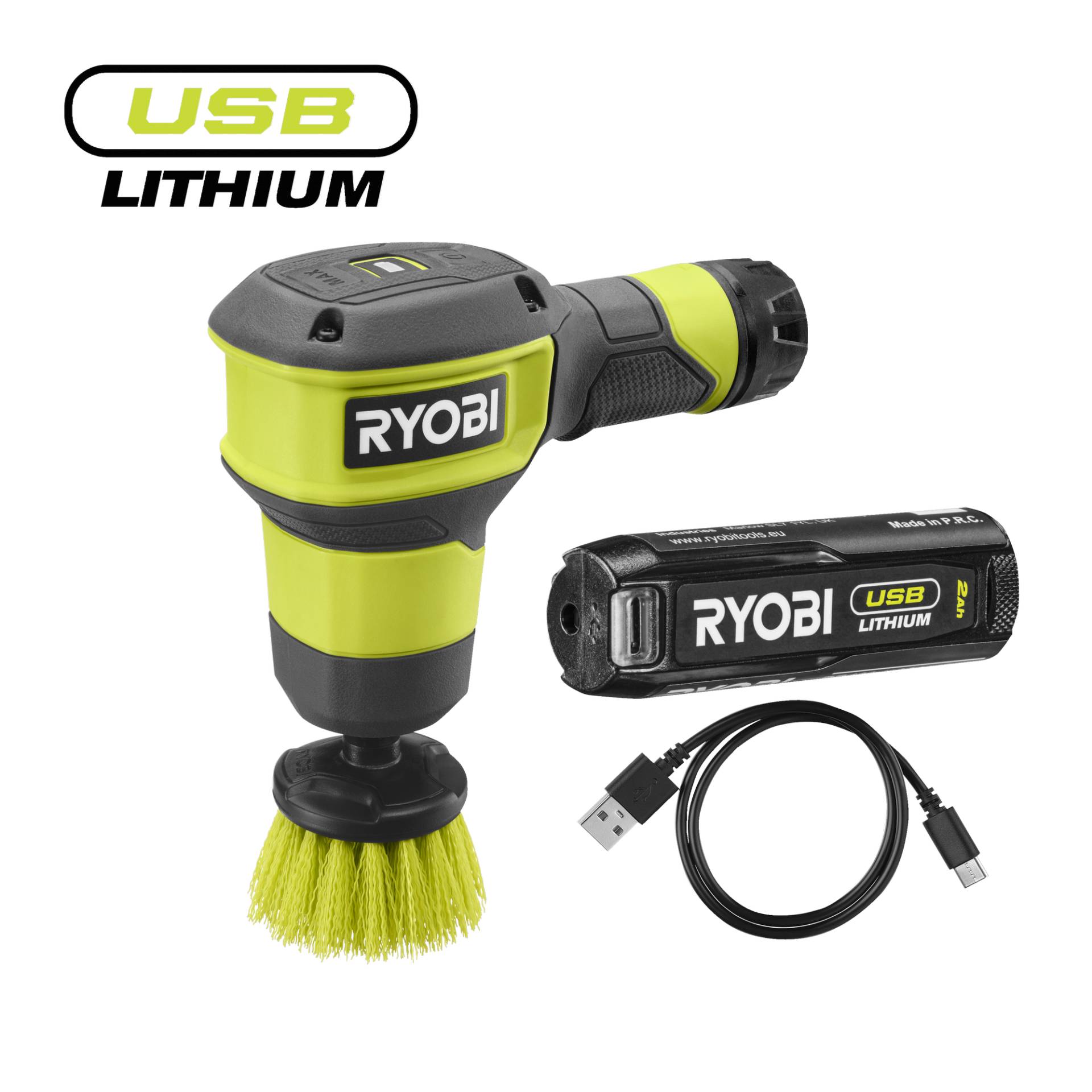 Ryobi Akku-Reinigungsbürste 'USB-Lithium' Ø 5 cm 4 V mit Akku und Ladekabel Ryobi Akku-Reinigungsbürste 'USB-Lithium' Ø 5 cm 4 V mit Akku und Ladekabel von Ryobi