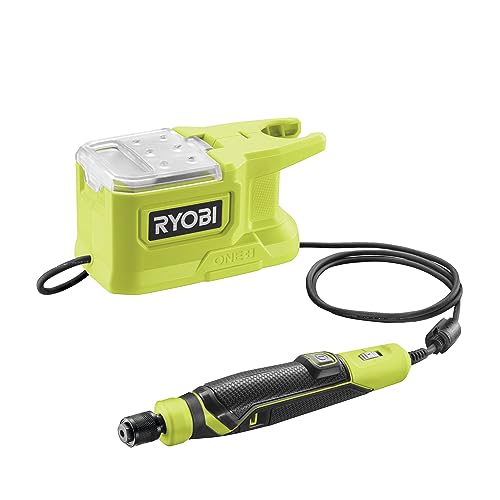 RYOBI 18 V ONE+ Akku-Rotationswerkzeug RRT18-0, 3,2 mm Spanndurchmesser, 91,5 cm Kabel, 15 Zubehörteile, GripZone-Griff, ohne Akku und Ladegerät von RYOBI