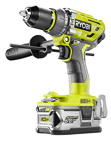 Ryobi Akku-Schlagbohrschrauber (18 V, Schlagbohrfunktion, 2x Akku 2,0 und 5,0 Ah, Schnellspannbohrfutter) R18PD7-252S von Ryobi