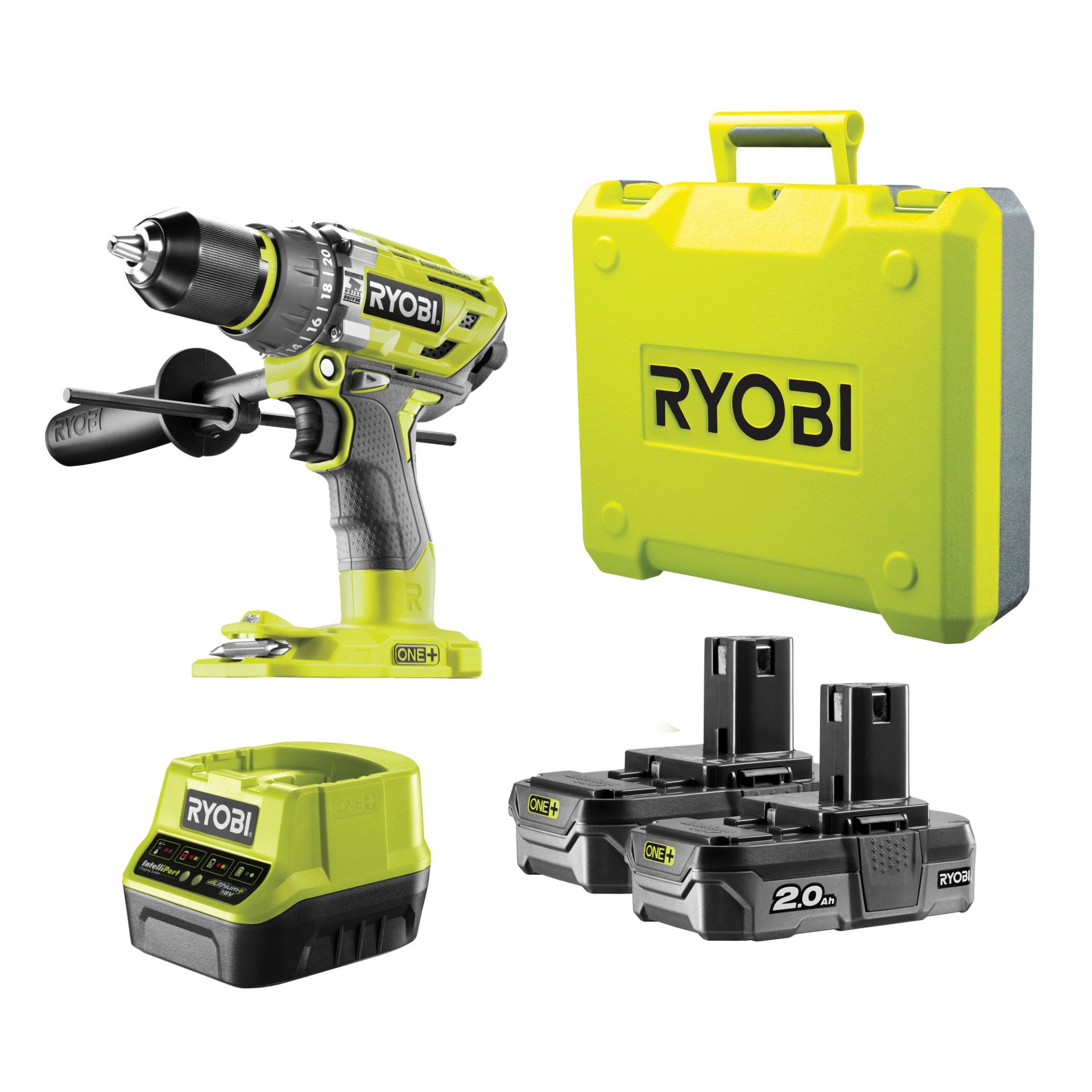 Ryobi Akku-Schlagbohrschrauber 'ONE+ Brushless R18PD7-220B' inkl. 2x Akku und Ladegerät Ryobi Akku-Schlagbohrschrauber 'ONE+ Brushless R18PD7-220B' inkl. 2x Akku und Ladegerät von Ryobi