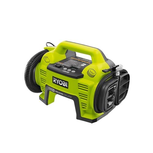 Ryobi Kompressor 18 V (Druckluftkompressor ohne Akku und Ladegerät, digitale Druckanzeige, inkl. Schläuche und Adapter) R18l-0 von Ryobi