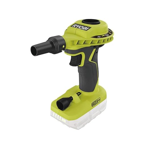 RYOBI 18V ONE+ Akku-Luftpumpe R18VI-0 (max. Druck 0,034bar, Luftstrom 210l/min, Ideal zum Aufpumpen von Schlauchbooten / Luftmatratzen, inkl. 2 Ventilaufsätze, ohne Akku und Ladegerät), Grün von Ryobi