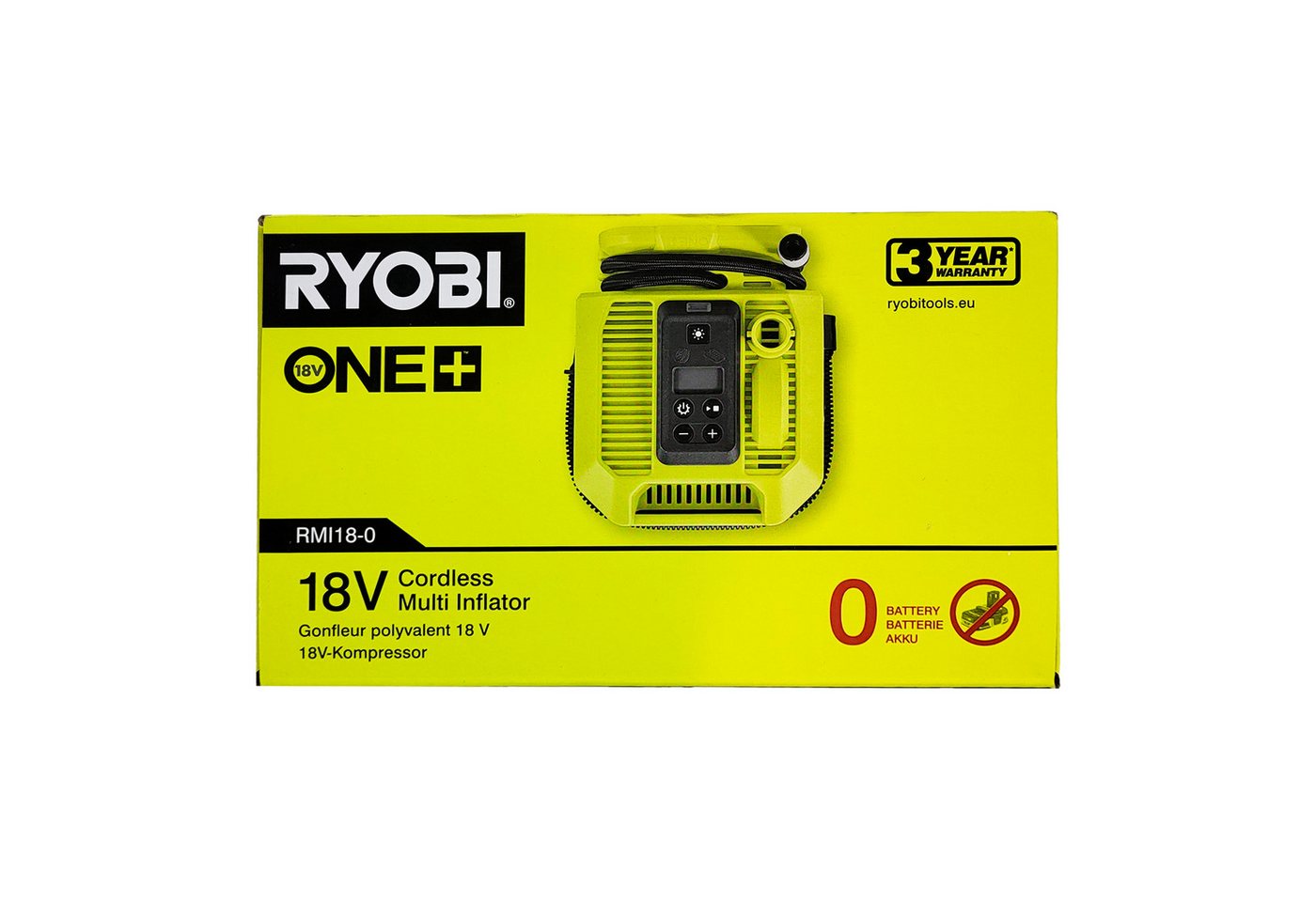 Ryobi Montagewerkzeug Ryobi RMI18-0 – 18V ONE+ Akku-Kompressor & Pumpe (ohne Akku), (1-tlg) von Ryobi