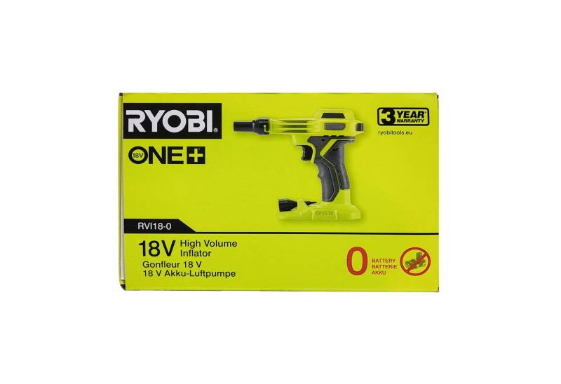 Ryobi Montagewerkzeug Ryobi RVI18-0 – 18V ONE+ Akku-Kompressor/Inflator (ohne Akku), (1-tlg) von Ryobi