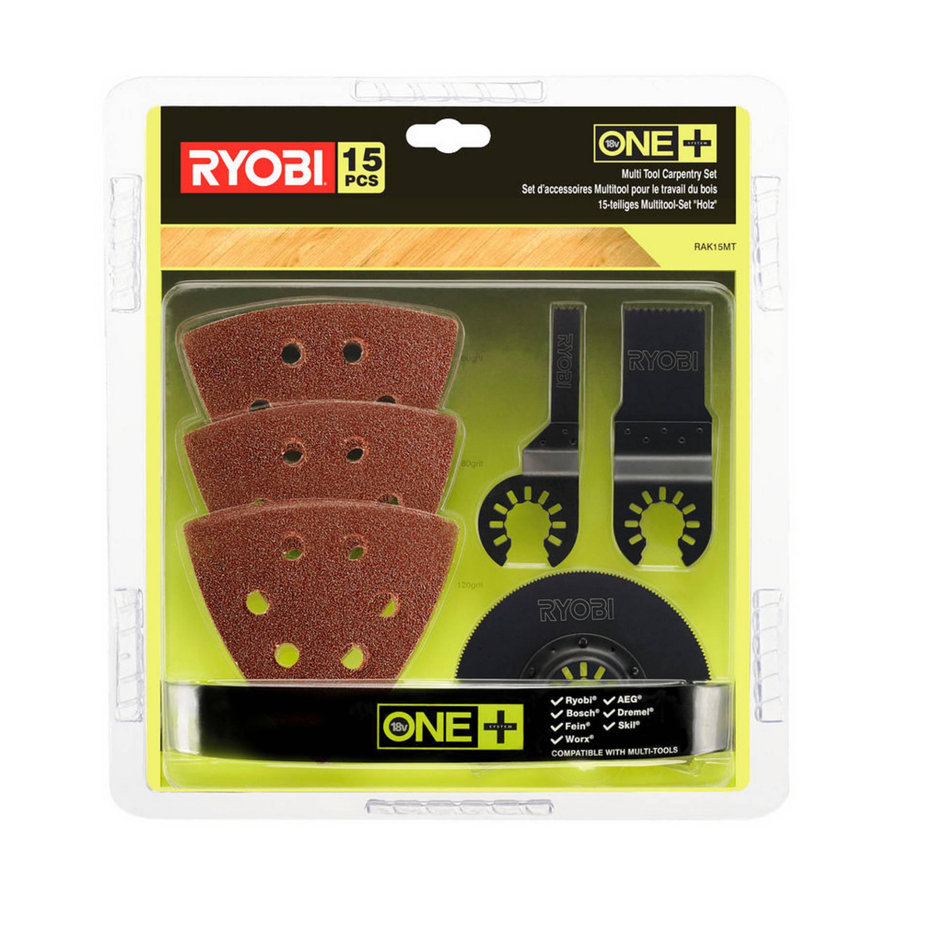 Ryobi Multitool-Zubehörset 'RAK15MT' 15-teilig von Ryobi