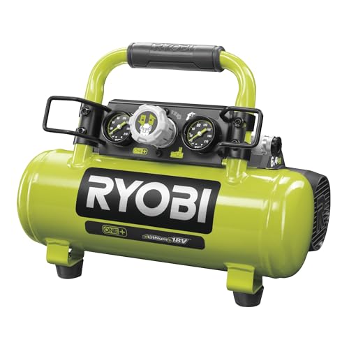 RYOBI 18 V ONE+ Akku-Kompressor PRO R18AC-0 (max. Druck 8,3 bar, Tankinhalt 3,8l, ideal zum Aufpumpen von Reifen, ohne Akku und Ladegerät) von Ryobi