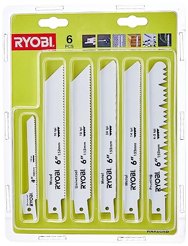 RYOBI Sägeblatt-Set RAK06RB, 6-teilig, für Säbelsäge, Holz, Metall, Kunststoff RYOBI Sägeblatt-Set RAK06RB, 6-teilig, für Säbelsäge, Holz, Metall, Kunststoff von RYOBI