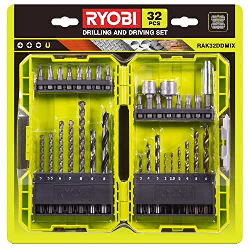 RYOBI Gemischtes Bohrer und Schraubendreher-Bits Set RAK32DDMIX, 32-teilig von RYOBI