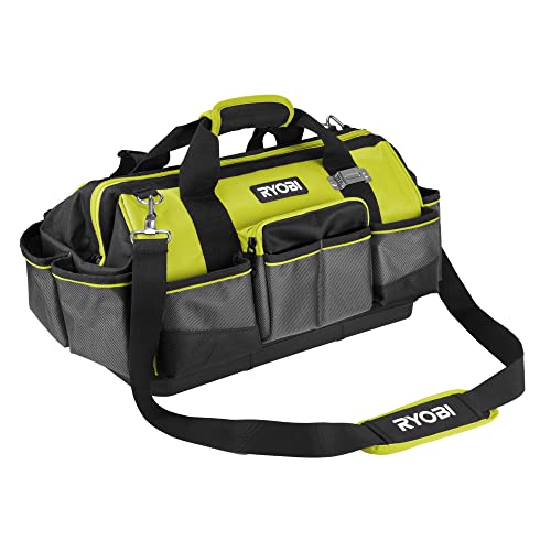 RYOBI Handwerkertasche mit Schultergurt Größe M RSSMTB1 (6 x Innentaschen, je 4 x offene Taschen auf der Vorder- und Rückseite, 1 x Reißverschlusstasche auf der Vorderseite, 2 x seitliche Taschen) von Ryobi