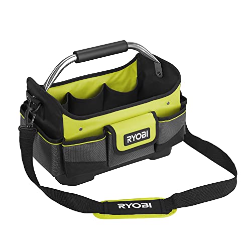 RYOBI Werkzeugtrage Größe S RSSSOT1 (3x offene Innentaschen, 5x elastische Befestigungsbänder innen, 3x Fronttaschen, 3x Rückentaschen, 1x seitliche offene Tasche in jeder Seite, 1x Maßbandhalter) von RYOBI