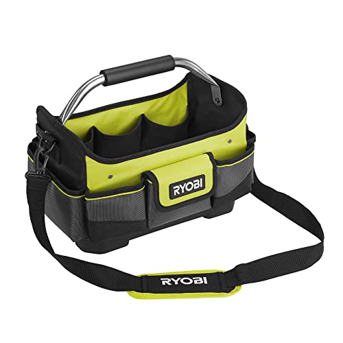 RYOBI Werkzeugtrage Größe S RSSSOT1 (3x offene Innentaschen, 5x elastische Befestigungsbänder innen, 3x Fronttaschen, 3x Rückentaschen, 1x seitliche offene Tasche in jeder Seite, 1x Maßbandhalter) von Ryobi