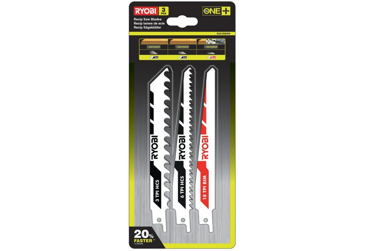 Ryobi Sägeblatt Ryobi Säbelsägeblatt-Satz RAK3RBWM, 3-teilig Ryobi Sägeblatt Ryobi Säbelsägeblatt-Satz RAK3RBWM, 3-teilig von Ryobi