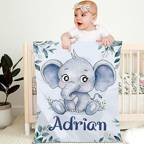 Ryoizen Personalisierte Babydecke mit Namen weiche Flauschige Sofadecke Kuscheldecke Mädchen Junge Kind Cartoon Krabbeldecke Wohndecke Couchdecke Geschenk für Taufe Geburt Geburtstag,70x100cm,D von Ryoizen