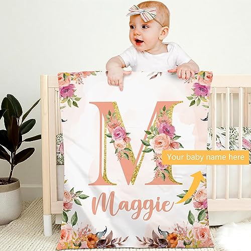 Ryoizen Personalisierte Babydecke mit Namen weiche Flauschige Sofadecke Kuscheldecke Mädchen Junge Kind Cartoon Krabbeldecke Wohndecke Couchdecke Geschenk für Taufe Geburt Geburtstag,70x100cm,H von Ryoizen