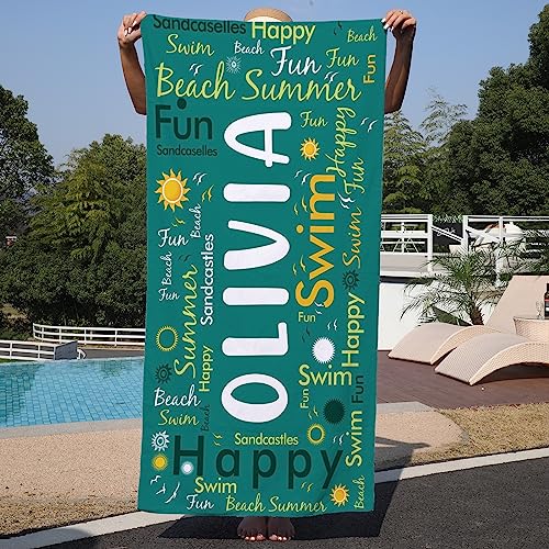 Ryoizen Strandtuch Personalisierte 160 x 80 cm Mikrofaser Badetuch Schnell Trocknend Strandlaken Handtuch Sandfrei Stranddecke Sommer Leicht Reisehandtuch fur Schwimmen Strand Reise,Kiefer von Ryoizen