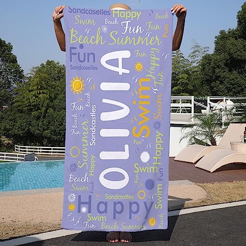 Ryoizen Strandtuch Personalisierte 160 x 80 cm Mikrofaser Badetuch Schnell Trocknend Strandlaken Handtuch Sandfrei Stranddecke Sommer Leicht Reisehandtuch fur Schwimmen Strand Reise,Orchidee von Ryoizen