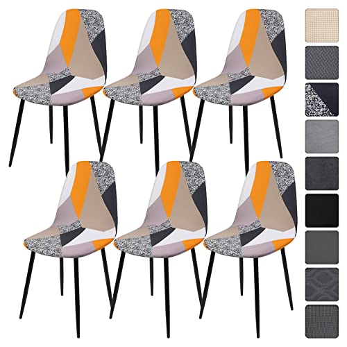 Ryoizen Stuhlhussen 6er Set Drucken Strech Esszimmerstühle Bezug Universal Küchenstühle Husse Stuhlabdeckung Schwingstühle Spannbezug Elegante Stuhlbezüge von Ryoizen