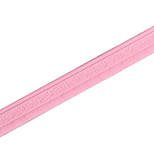 Ryoizen Tapetenbordüre Selbstklebend Wandaufkleber 115 x 8cm 3D Schaum wandbordüre Abziehen und Aufkleben Bordüre Wandtattoo Wasserdicht für die Wand in Küche Wohnzimmer Schlafzimmer,rosa von Ryoizen