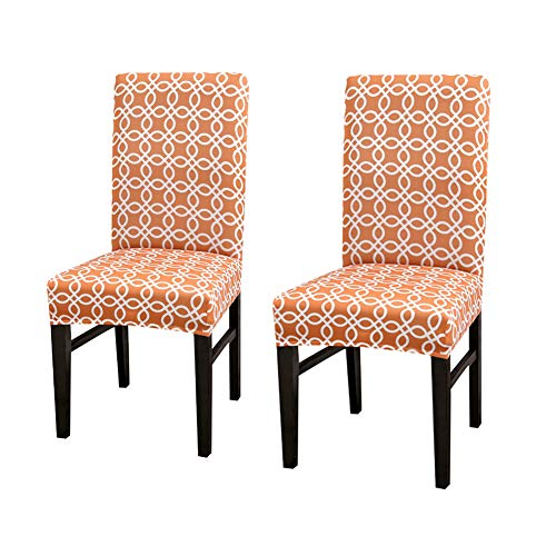 Rysmliuhan Shop Stuhlhussen günstig Stuhlhussen schwingstühle Stuhl abdeckungen für esszimmer Sitzbezüge stühle Esszimmer Stuhl abdeckungen Dinning stühle Covers Set of 2,orange von Rysmliuhan Shop