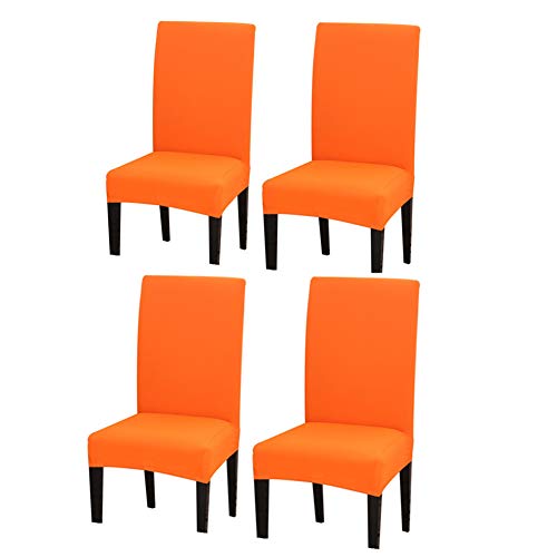 Rysmliuhan Shop Stuhlhussen schwingstühle Stuhlhussen kaufen Esszimmer Stuhl abdeckungen Esszimmer Stuhl sitzbezüge Sitz Pads für stühle Sitzbezüge für stühle Set of 4,orange von Rysmliuhan Shop