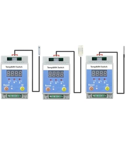 20A Intelligenter Temperatur- und Feuchtigkeitsschalter, Temperaturschalter, Geeignet für Gewächshäuser, Häuser und Aquarienhaltung, Cremefarben, 1 Stück von Rysydant