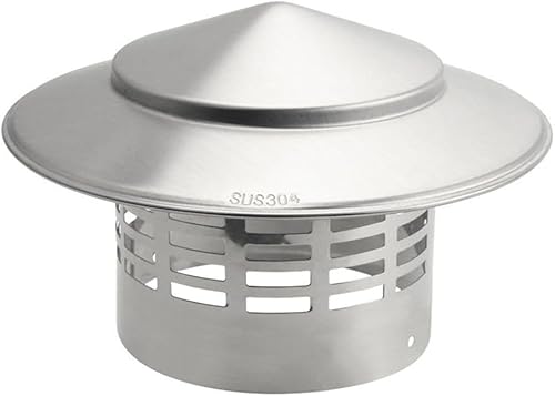 75/200 mm Schornsteinhaube Mit Vogelschutz Edelstahl,Kaminhaube, Runder Regenhut, Schornsteinabdeckung Vogelschutzgitter (75 mm) von Rysydant