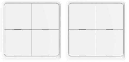 Doppel Funkschalter,4 Tasten, Smart Home Automation, unk-wandschalter funkschalter batterielos,mit Timer, Kindersicherung, Rollladensteuerung, kabellose lichtschalter von Rysydant
