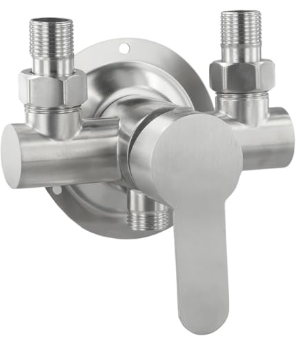 Duscharmatur, Wand-Duscharmatur, Wasserhahnventil, 304 Edelstahl, G1/2"-Gewinde, Kompatibel mit den meisten Duscharmaturen, Silber, 1 Stück Duscharmatur, Wand-Duscharmatur, Wasserhahnventil, 304 Edelstahl, G1/2"-Gewinde, Kompatibel mit den meisten Duscharmaturen, Silber, 1 Stück von Rysydant