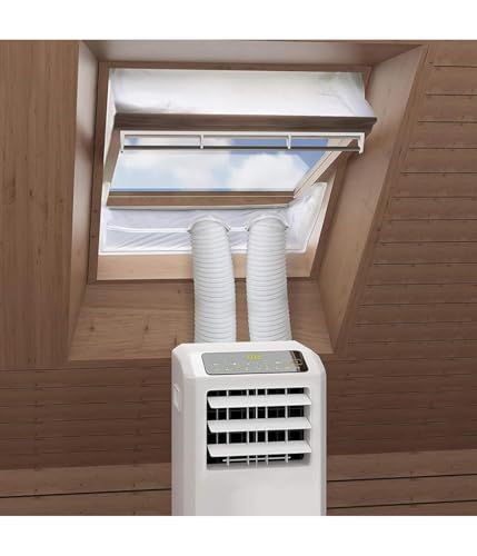Klimaanlagen-Dichtungstuch, Klimaanlagen-Fenster-Set, Dichtungsstreifen, Verdicktes Polyester mit Silber beschichtet, Geeignet für mobile Klimaanlagen, Fenster, 2-teiliges von Rysydant