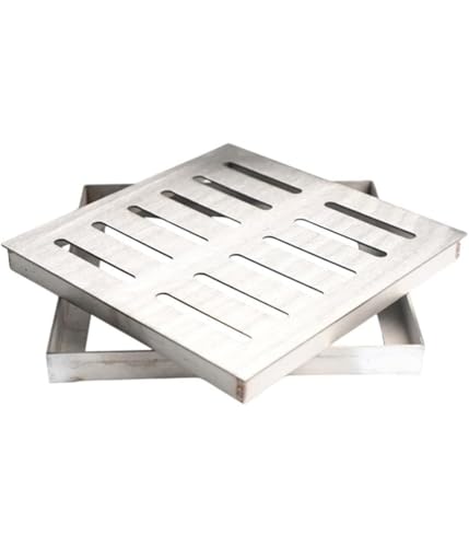 Rysydant Ablaufgitter Außenablaufabdeckung,Fallrohrschutz als Regenrinnen Laubschutz Laubfang Kanalrost Regenwasser, quadratisch Garagenbodenablaufsieb Edelstahl (150x150x20x2 mm) von Rysydant