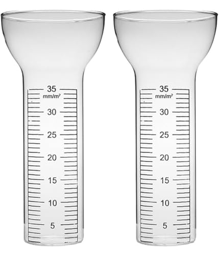 Rysydant Outdoor Kunststoff Regenmesser Rohr genaue Messung Regenmesser Glas Ersatzrohr,wetterfest robust Niederschlagsmengenermittlung für Garten Outdoor Hof 35 mm Kapazität (2 Stück) von Rysydant