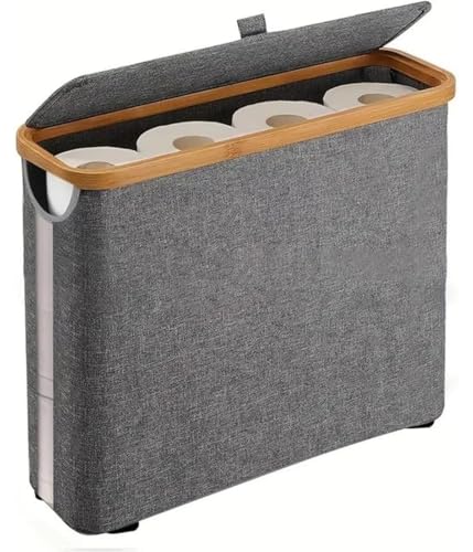 Rysydant Toilettenpapier Aufbewahrung mit Seitenfenster,Badezimmer Aufbewahrungsschrank Toilet Paper Behälter mit Deckel,Badezimmer-WC-Papierkorb funktionaler Organizer großer Toilettenp von Rysydant