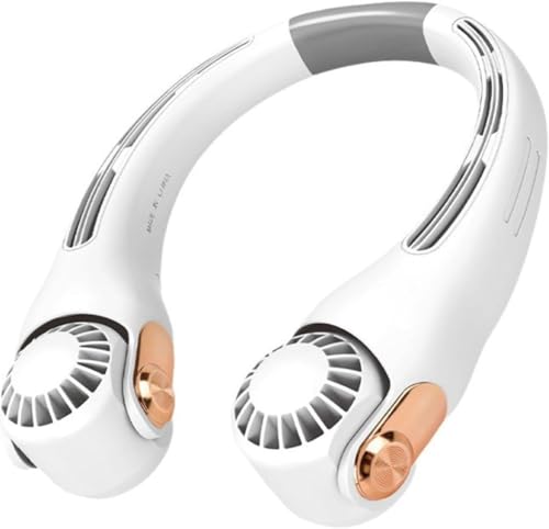 Rysydant Tragbarer Nackenventilator, Hals Ventilator Wiederaufladbarer, 3 Stufen Leise und Leistungsstark Bladeless Halsventilator mit LED-Anzeige,für Reisen im Freien Drinnen,leise von Rysydant