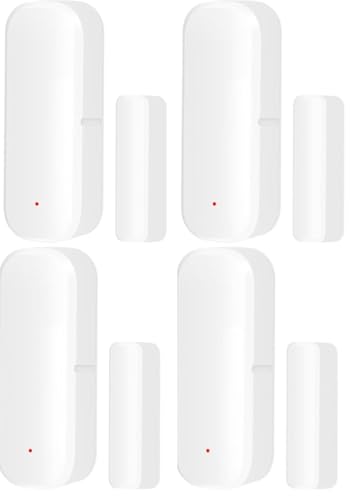 Smart Tür-Fenstersensor, WiFi-Türsensor-Detektor Intelligenter, Drahtloser Detektor, Echtzeitalarm,Smart Home Sensor Kompatibel mit Alexa Google Assistant für Business-Einbruchsalarm (4 Stück) von Rysydant
