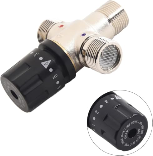 Thermostat-Wassermischventil Solarheizung, Thermostat-Wassermischung mit 3/4 Zoll DN20 Safe Outlet, für Dusche Solarheizungsanlage Wassertemperaturregelung, Einfache Installation & Regulierung Thermostat-Wassermischventil Solarheizung, Thermostat-Wassermischung mit 3/4 Zoll DN20 Safe Outlet, für Dusche Solarheizungsanlage Wassertemperaturregelung, Einfache Installation & Regulierung von Rysydant