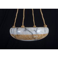 Französisch Art Deco Alabaster Kronleuchter Französisch Art Deco Alabaster Kronleuchter von RyszardChwastyk