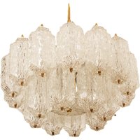 Mid Century Eisglas Kronleuchter Von Stoelzle Austria von RyszardChwastyk