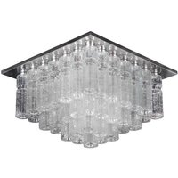 Schöne Große Vintage Bündig Mount Kronleuchter Mit Hand Schlag Glasprismen von RyszardChwastyk