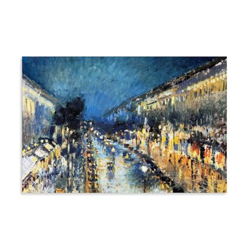 Camille Pissarro berühmte Malerwerke (Wall26 The Boulevard Montmartre on An Winter Morning)Printin dekoratives Gemälde Leinwand Wandkunst Wohnzimmer Schlafzimmer Gemälde 50 x 75 cm von RyuSa