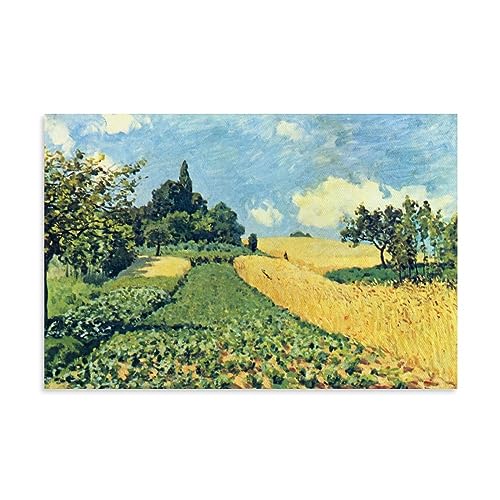 RyuSa Alfred Sisley Berühmte Malerwerke (Das Cornfield) Druck Poster Bild Druck Leinwand Wandfarbe Kunst Dekor Moderne Heimkunstwerke Geschenkidee 40 x 60 cm von RyuSa