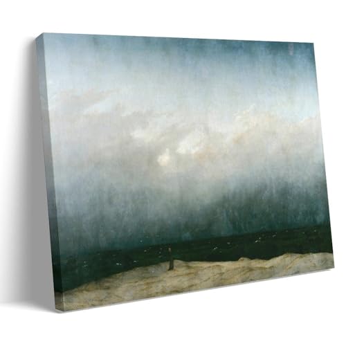 RyuSa Caspar David Friedrich Berühmte Malerwerke (Der Mönch am Meer), Druck Poster, Bild-Druck, Leinwand, Wandfarbe, Kunstdekoration, moderne Heimkunstwerke, Geschenkidee, 60 x 90 cm von RyuSa