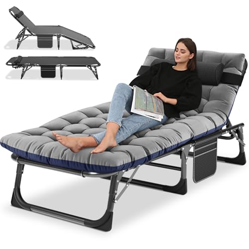 Ryuhic Sonnenliege Klappbar Gartenliege Liegestuhl 200KG Belastbarkeit mit Matratze, verstellbare Rückenlehne Relaxliege für Balkon und Garten, Kann als Gästebett und Campingbett Ryuhic Sonnenliege Klappbar Gartenliege Liegestuhl 200KG Belastbarkeit mit Matratze, verstellbare Rückenlehne Relaxliege für Balkon und Garten, Kann als Gästebett und Campingbett von Ryuhic
