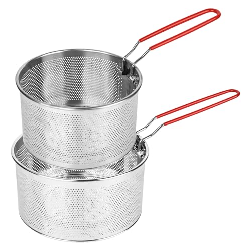 Rzspher 2 Stück Nudelsieb Edelstahl, Küchensieb mit Abnehmbaren Griff, Metall Nudelsieb Korb Fritteuse Korb, Sieb Edelstahl Küchensieb zum Waschen Abtropfen Frittieren Kochen Dämpfen Rzspher 2 Stück Nudelsieb Edelstahl, Küchensieb mit Abnehmbaren Griff, Metall Nudelsieb Korb Fritteuse Korb, Sieb Edelstahl Küchensieb zum Waschen Abtropfen Frittieren Kochen Dämpfen von Rzspher