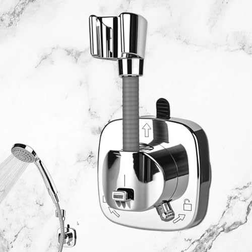 Rzspher 360° Drehbar Duschkopfhalterung mit Saugnapf, Duschkopf Halterung mit Silikon Adapter, 10 kg Tragfähigkeit für Dusche Handbrause Saugnapfhalter Ohne Bohren von Rzspher