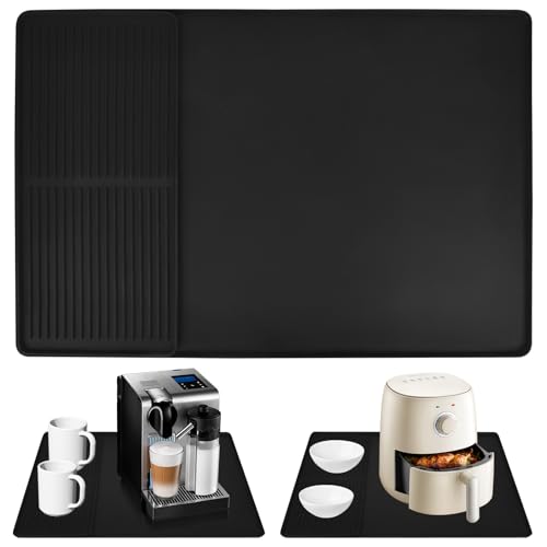 Rzspher Abtropfmatte Spüle, 40x60cm Unterlage Kaffeemaschine, Silikon Kaffeematte mit Abtropfmatte für Kaffeemaschine,Tasse und Gerichte von Rzspher