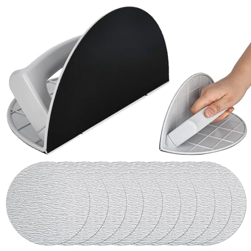 Rzspher Multifunctional Semi Circular Angle Sanding Sandpaper Tool, Trockenbau Eckenschleifer mit 10 Schleifpapieren, Self Adhesive Handheld Detail Sanders Kit,90° Right Angle Design for Wall,Corner Rzspher Multifunctional Semi Circular Angle Sanding Sandpaper Tool, Trockenbau Eckenschleifer mit 10 Schleifpapieren, Self Adhesive Handheld Detail Sanders Kit,90° Right Angle Design for Wall,Corner von Rzspher
