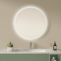 Badspiegel mit Beleuchtung Rund led Wandspiegel Badezimmerspiegel mit Touch, kaltweißes Licht und Memory Funktion, 60cm - S'afielina von S'AFIELINA