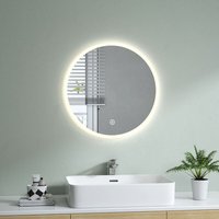 Badspiegel mit led Beleuchtung Wandspiegel Energie Sparen Badspiegel mit Touch-Schalter Neutralweißes Licht (4300K) Dimmbar IP44 60 cm - S'afielina von S'AFIELINA