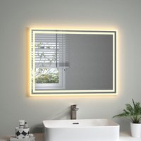 Led Badspiegel Badezimmer Wandschalter spiegel mit Warmweiß 3000K IP44 Energiesparend, Wandmontage, 60x80 cm - S'afielina von S'AFIELINA